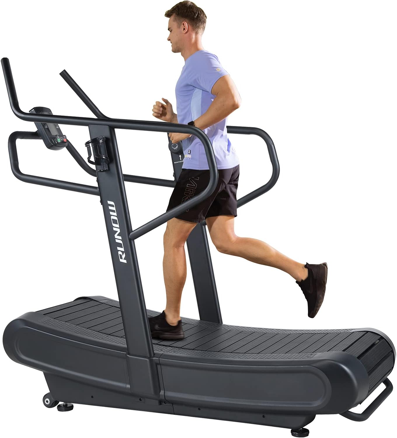 RUNOW Curved Non-Electric Motorized Treadmill for Commercial & Home