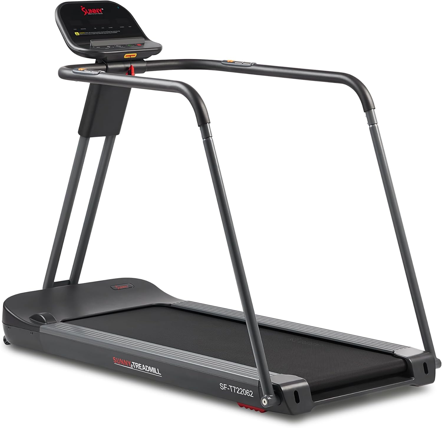 Sunny Health & Fitness Treadmill with Extended Safety Handrails