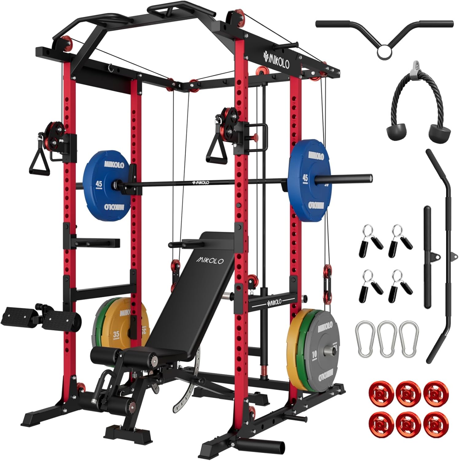 Mikolo K6 2.0 Power Cage, Power Rack Home Gym