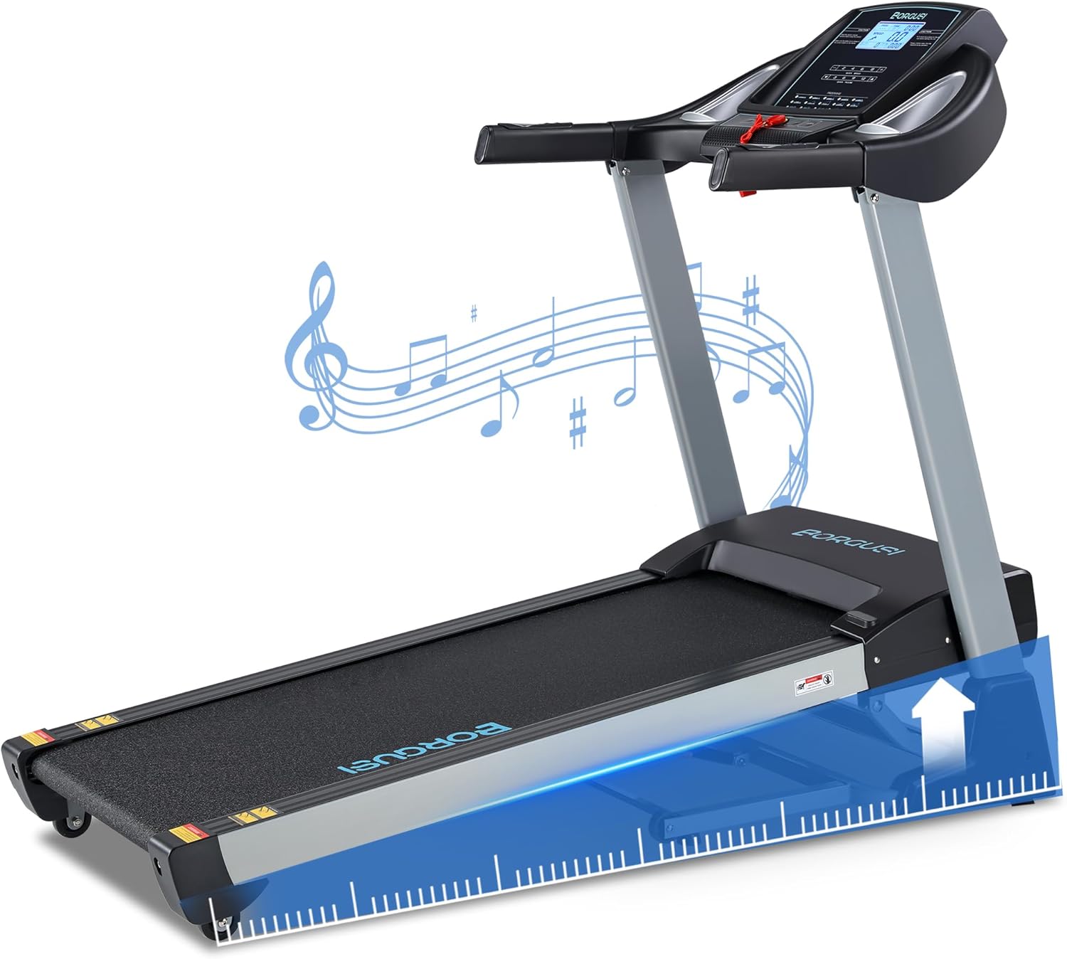 BORGUSI Auto Incline Treadmill with Bluetooth Speaker