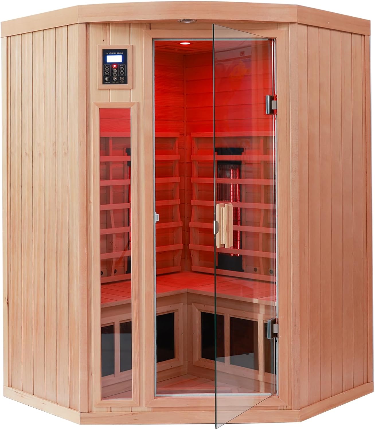 KUNSANA 2-Person Infrared Sauna with Bluetooth Speakers & Chromotherapy