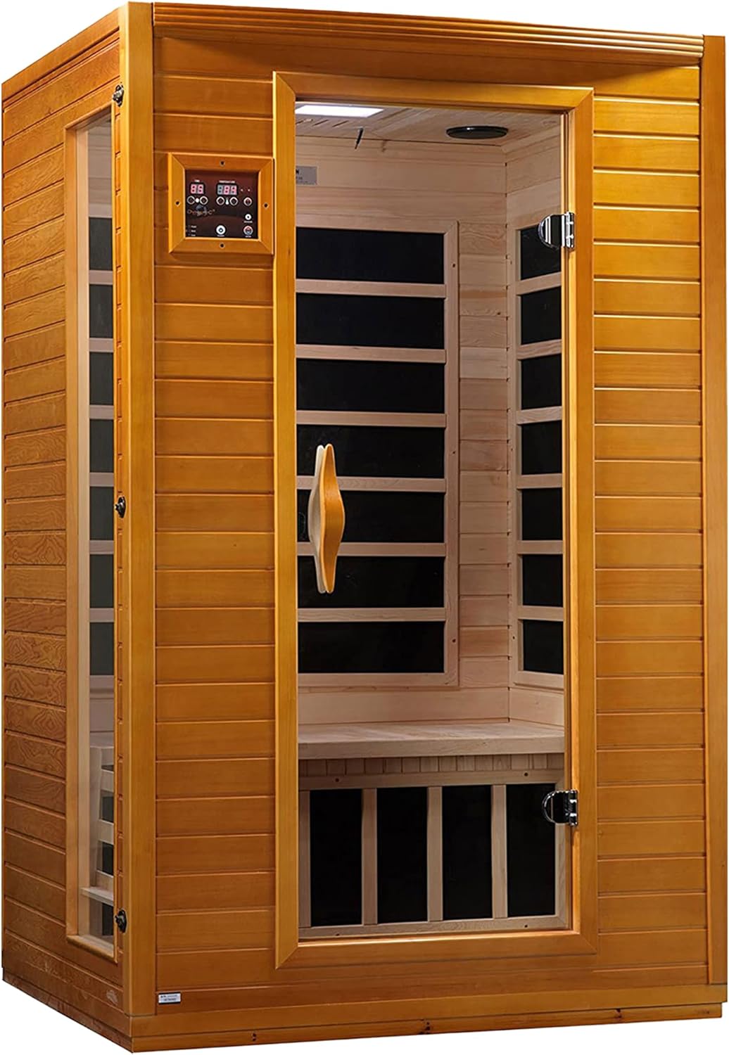 Dynamic Saunas Andora 2‑Person Low EMF Infrared Sauna with Bluetooth & Chromotherapy Lights
