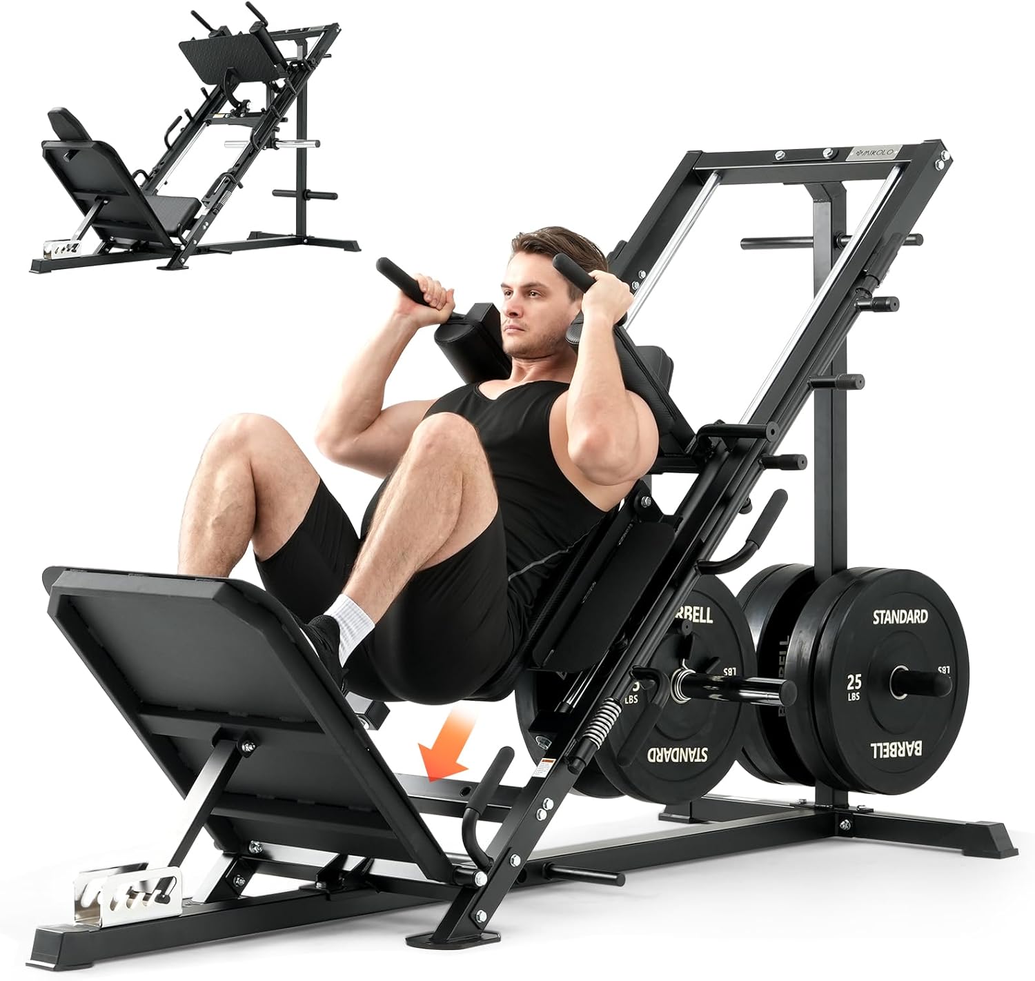 Mikolo Leg Press Hack Squat Machine Combo For Home