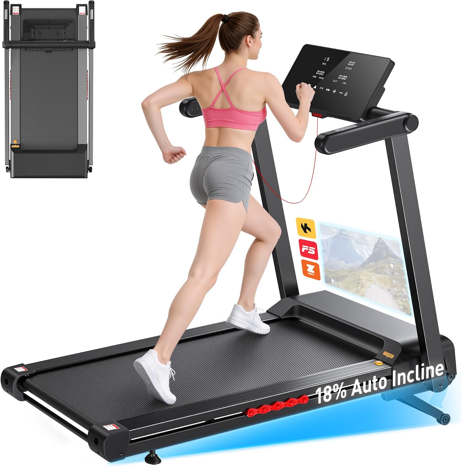 JAGJOG Treadmill for Home with Auto Incline
